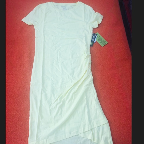 Design Lab lime / neon Organic cotton asymmetrical dress NWT - Picture 3 of 8